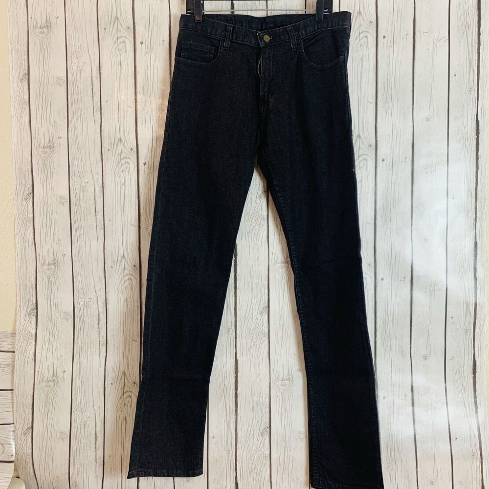 Mens Dearborn Denim 5 Pocket Straight Leg Black Denim Jeans Size 33 W 33 L 34